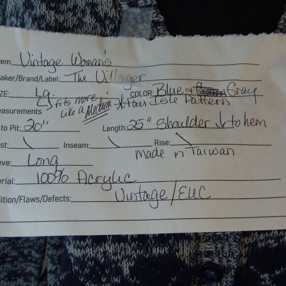 Vintage The Villager Fair Isle Nordic Style SZ LG Cardigan - Picture 2 of 8